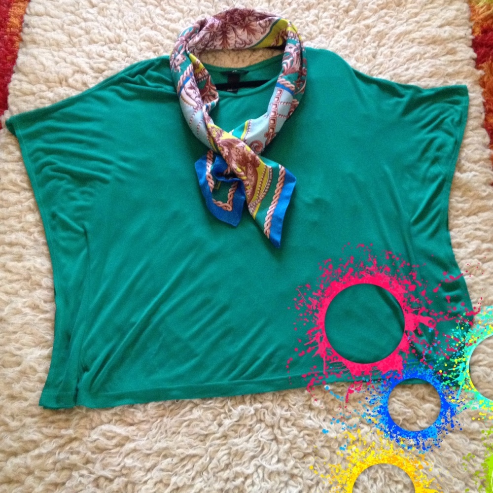 H&M nwot teal bat wing top